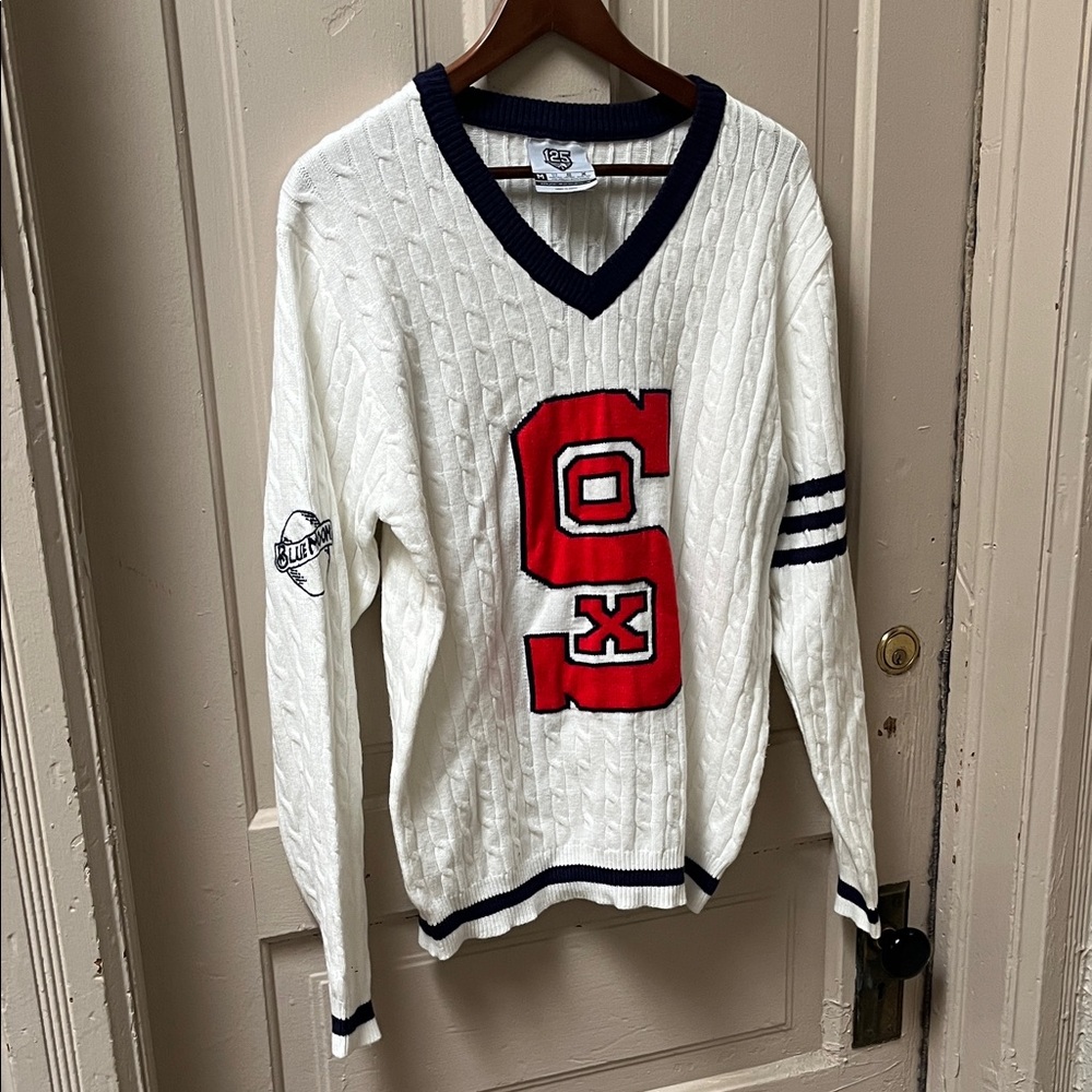 Chicago White Sox Cable Knit Varsity Sweater Blue Moon SGA 125th Anniversary XL